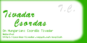 tivadar csordas business card